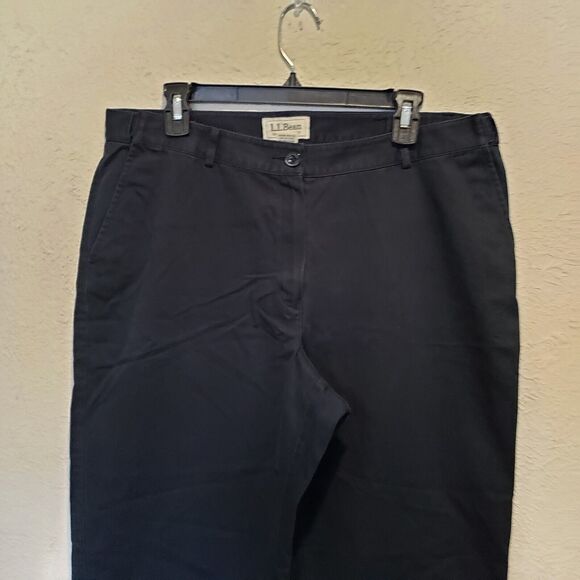 LL Bean Signature Chino Pants Womens 14 Reg Blue Mid Rise Straight Stretch Ctton - Picture 3 of 7